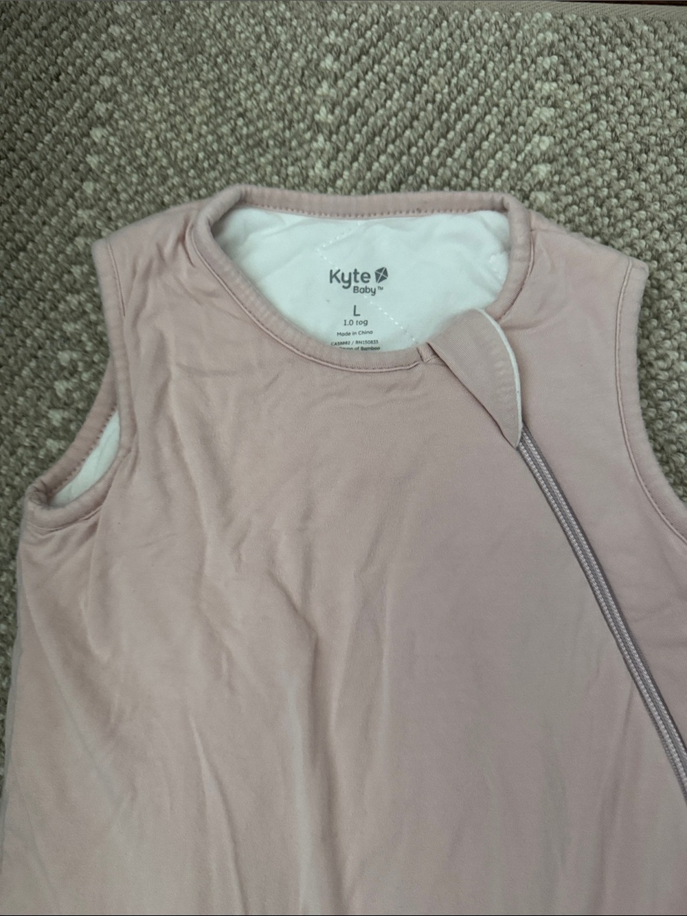 Kyte BABY Sleeveless Zip Sleep Sack in Dusty Rose large 1.0 tog